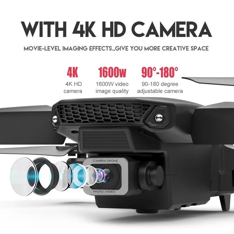 E88 Pro WIFI FPV Drone Wide Angle HD 4K 1080P Camera Height Hold RC Foldable Quadcopter Dron Helicopter Toys Gift
