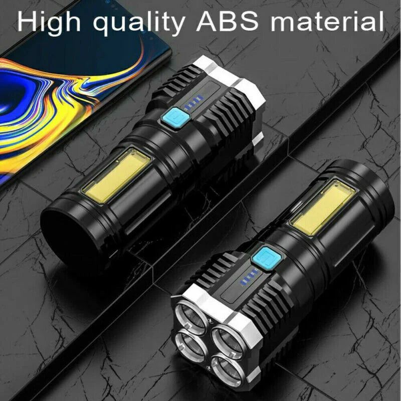 ULTRA Strong Military Quad-Core High Lumen LED Light USB Charging Outdoor Survival
