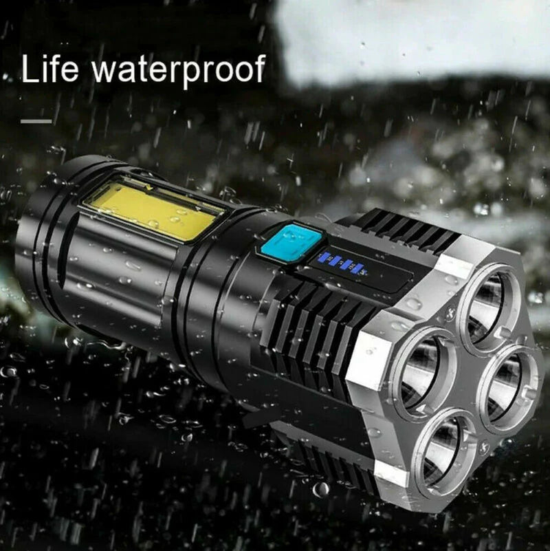 ULTRA Strong Military Quad-Core High Lumen LED Light USB Charging Outdoor Survival