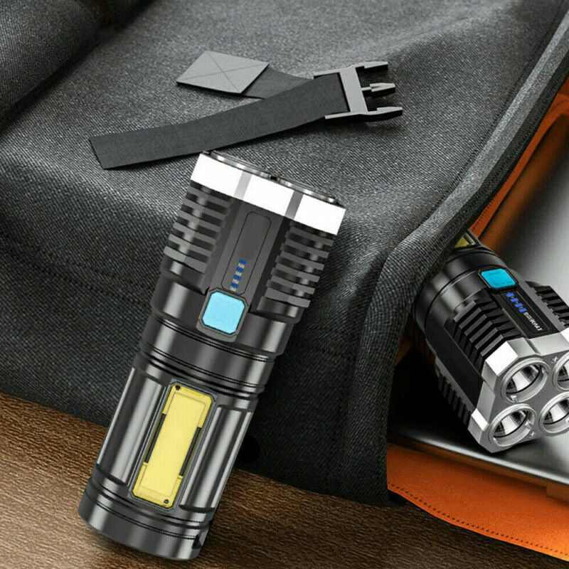 ULTRA Strong Military Quad-Core High Lumen LED Light USB Charging Outdoor Survival