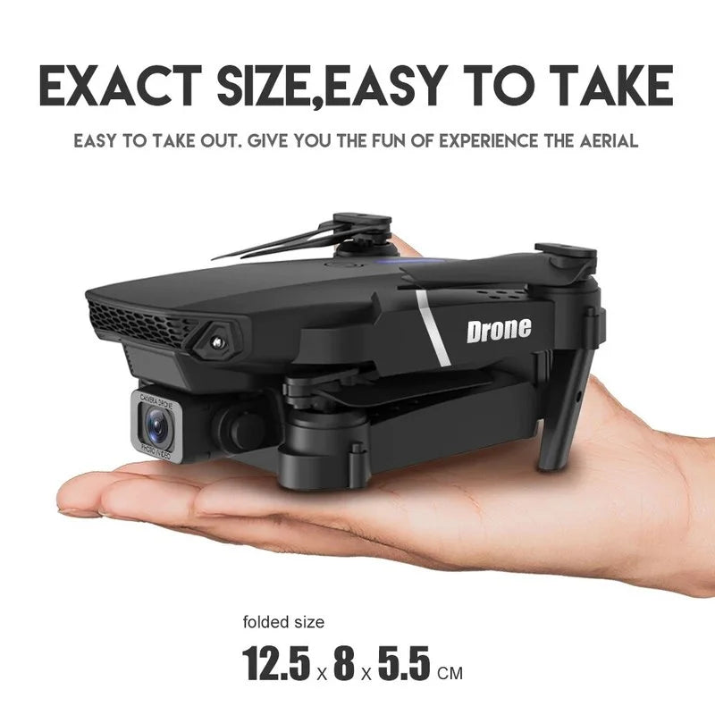 E88 Pro WIFI FPV Drone Wide Angle HD 4K 1080P Camera Height Hold RC Foldable Quadcopter Dron Helicopter Toys Gift