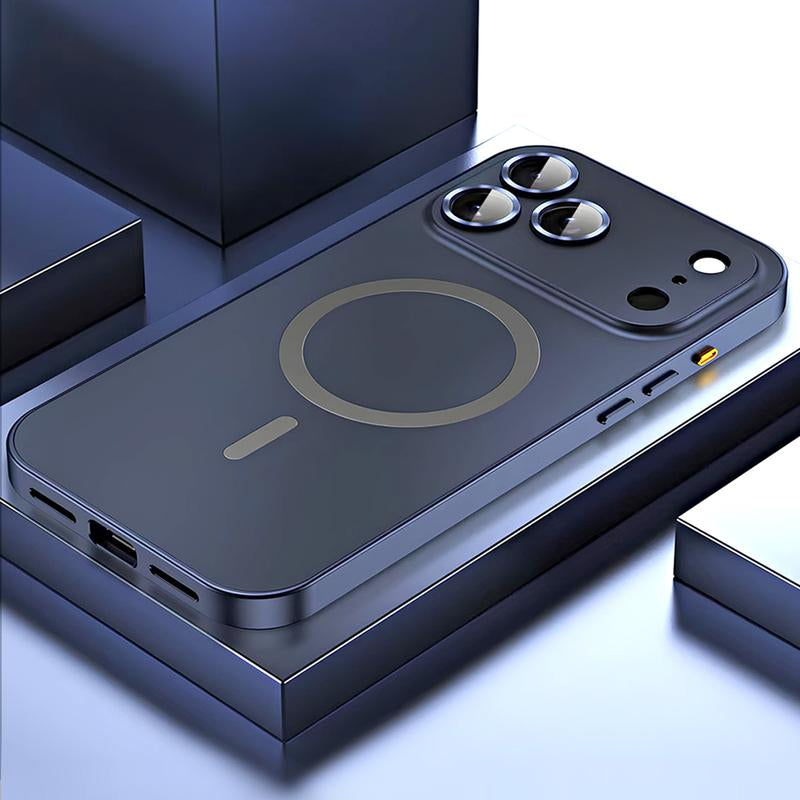 Alloy Aluminum Metal Magsafe Magnetic Case for Iphone 17 Pro Max 16 15 14 13 12 Pro Max Iphone Air 17 Air, Ultra Thin Phone Case Full Coverage Lens Protective Cover