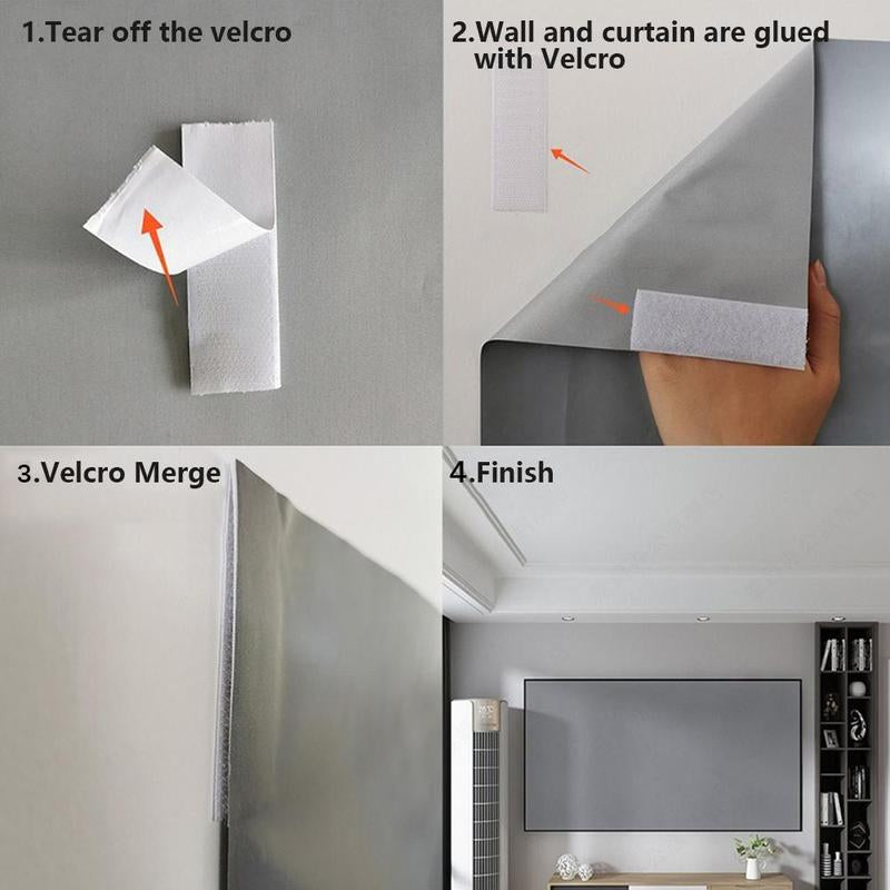 120 Inch Projector Screen, 4K Metal Lightproof Foldable Portable Movie Screen 16:9 for Home Theater Party Office Classroom Outdoor Indoor, Easy Installation with Velcro HD Projector Screen