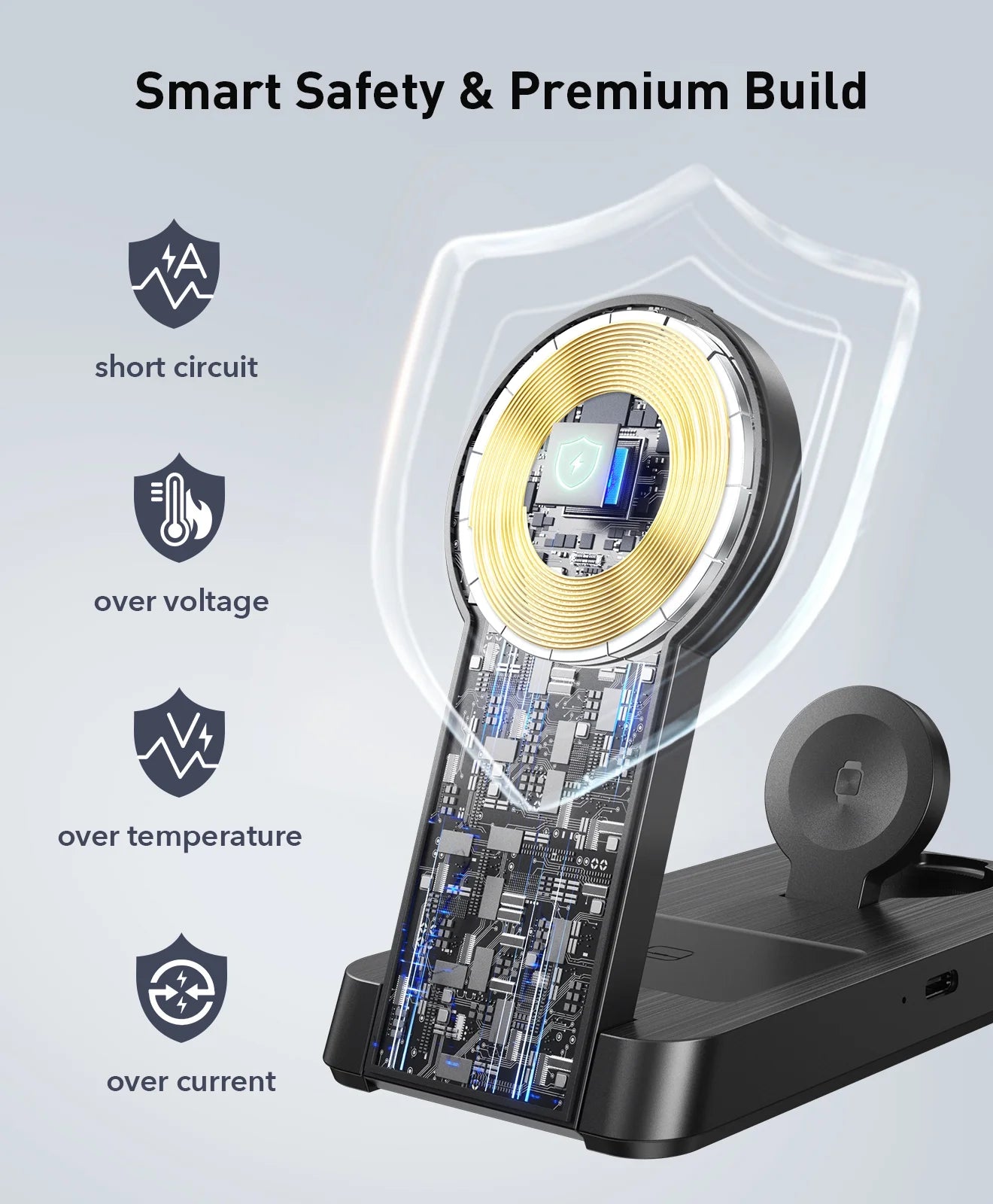 3 in 1 Magnetic Charging Station -  2025 Wireless Charger Compatible for Iphone 17/16/15/14/13/12 plus Pro Max, Foldable Portable Charger Dock for Iwatch & Airpods