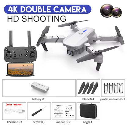 E88 Pro WIFI FPV Drone Wide Angle HD 4K 1080P Camera Height Hold RC Foldable Quadcopter Dron Helicopter Toys Gift
