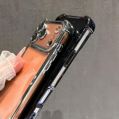 Four-Corner Anti-Fall Transparent Mobile Phone Case, Frame Electroplating, Mobile Phone Case with Anti-Fall Safety Pad, Suitable for Iphone17Promax, Iphone16 15 14 13 12 11Promaxplus, Sturdy and Thickened Mobile Phone Case