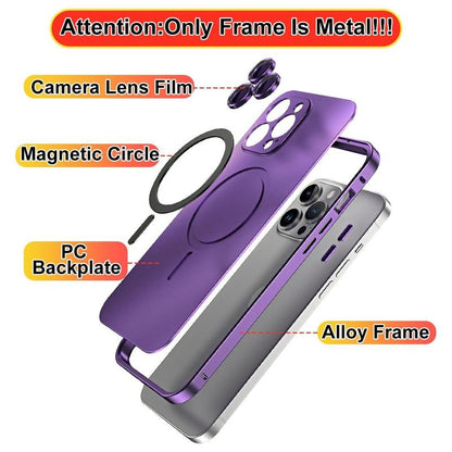 Alloy Aluminum Metal Magsafe Magnetic Case for Iphone 17 Pro Max 16 15 14 13 12 Pro Max Iphone Air 17 Air, Ultra Thin Phone Case Full Coverage Lens Protective Cover