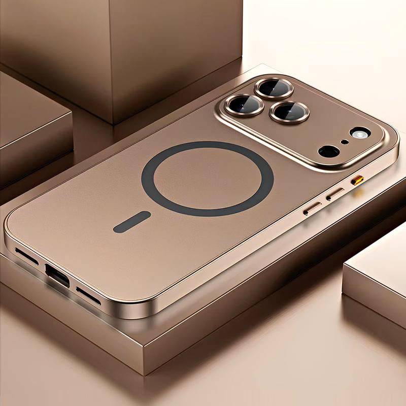 Alloy Aluminum Metal Magsafe Magnetic Case for Iphone 17 Pro Max 16 15 14 13 12 Pro Max Iphone Air 17 Air, Ultra Thin Phone Case Full Coverage Lens Protective Cover