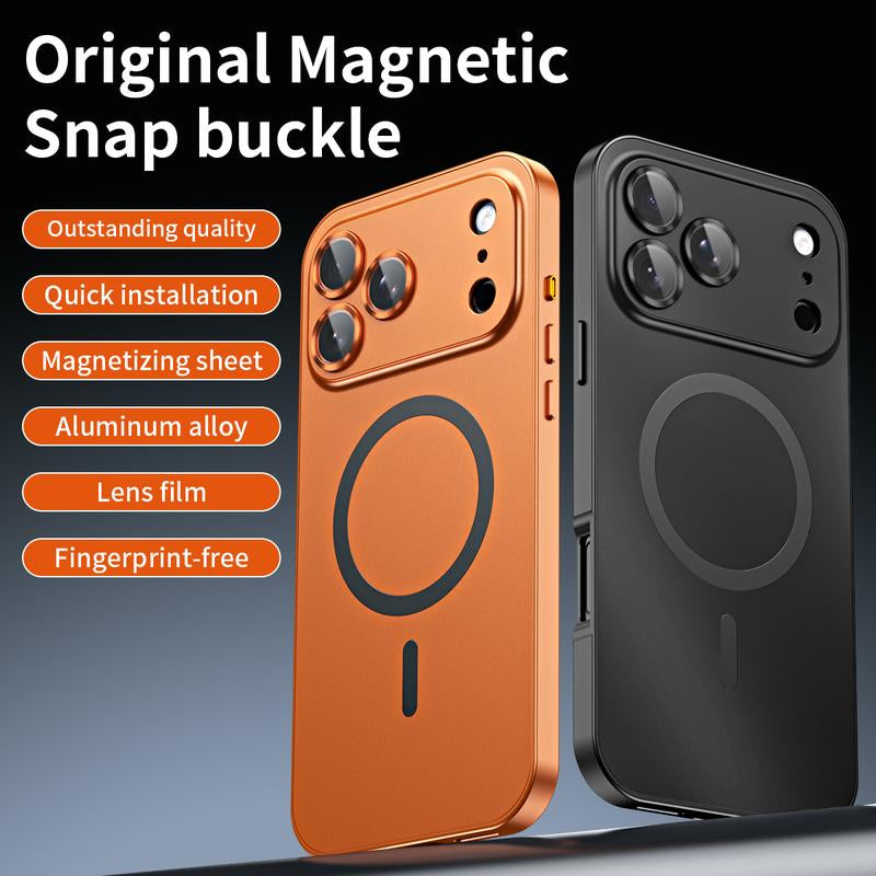 Alloy Aluminum Metal Magsafe Magnetic Case for Iphone 17 Pro Max 16 15 14 13 12 Pro Max Iphone Air 17 Air, Ultra Thin Phone Case Full Coverage Lens Protective Cover