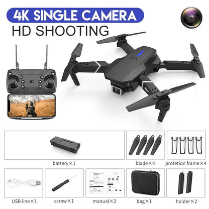 E88 Pro WIFI FPV Drone Wide Angle HD 4K 1080P Camera Height Hold RC Foldable Quadcopter Dron Helicopter Toys Gift